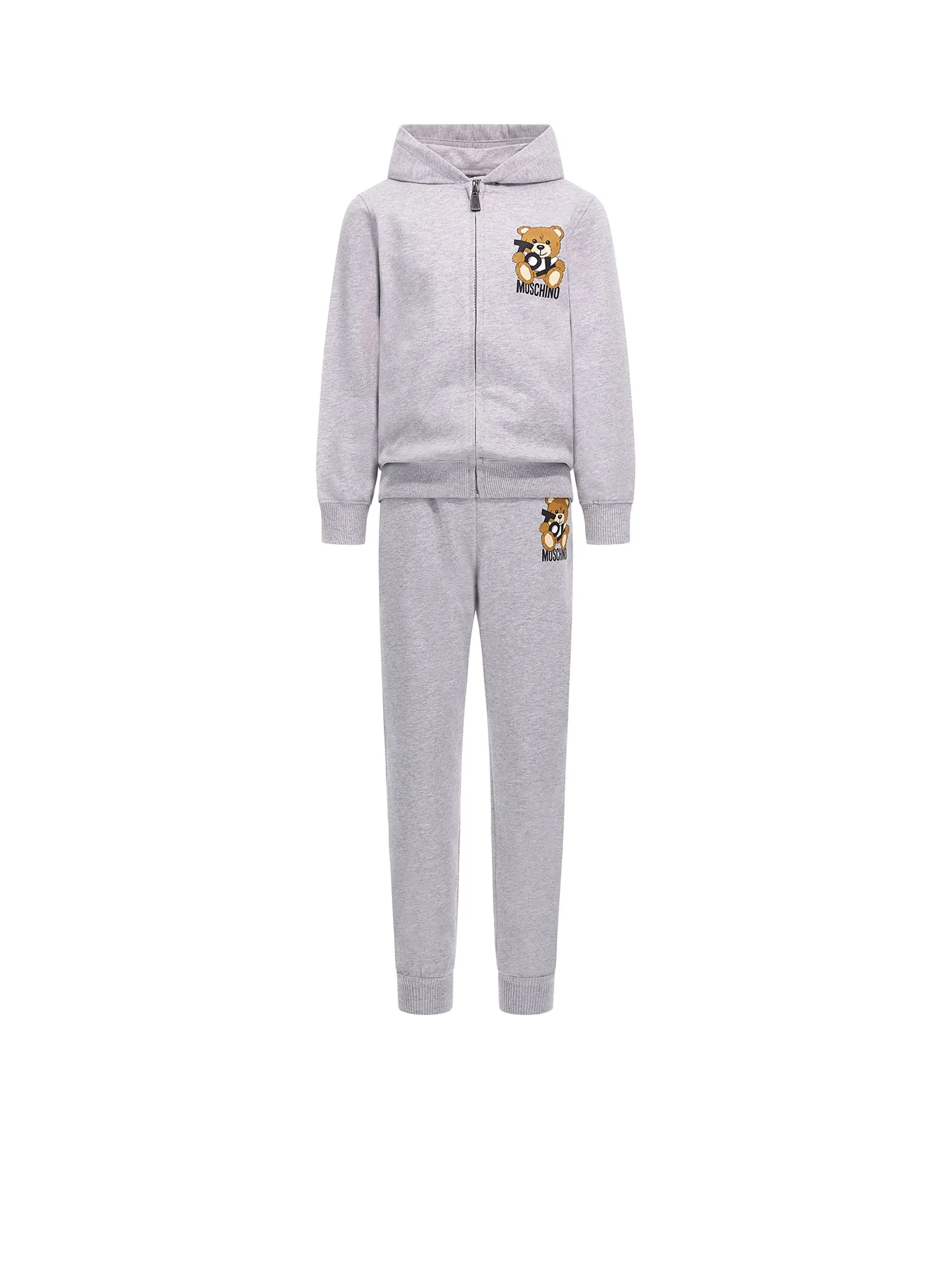 MOSCHINO KID Unisex Kids Set Sweatshirt Zipped + Trousers Medium Grey