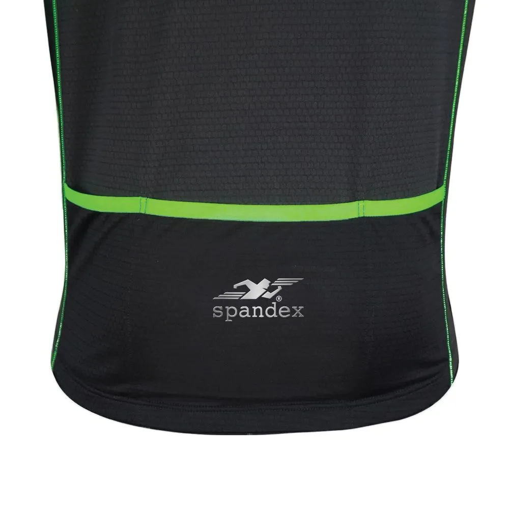 SPANDEX Black/Green-CS002-Cycling Short Sleeve
