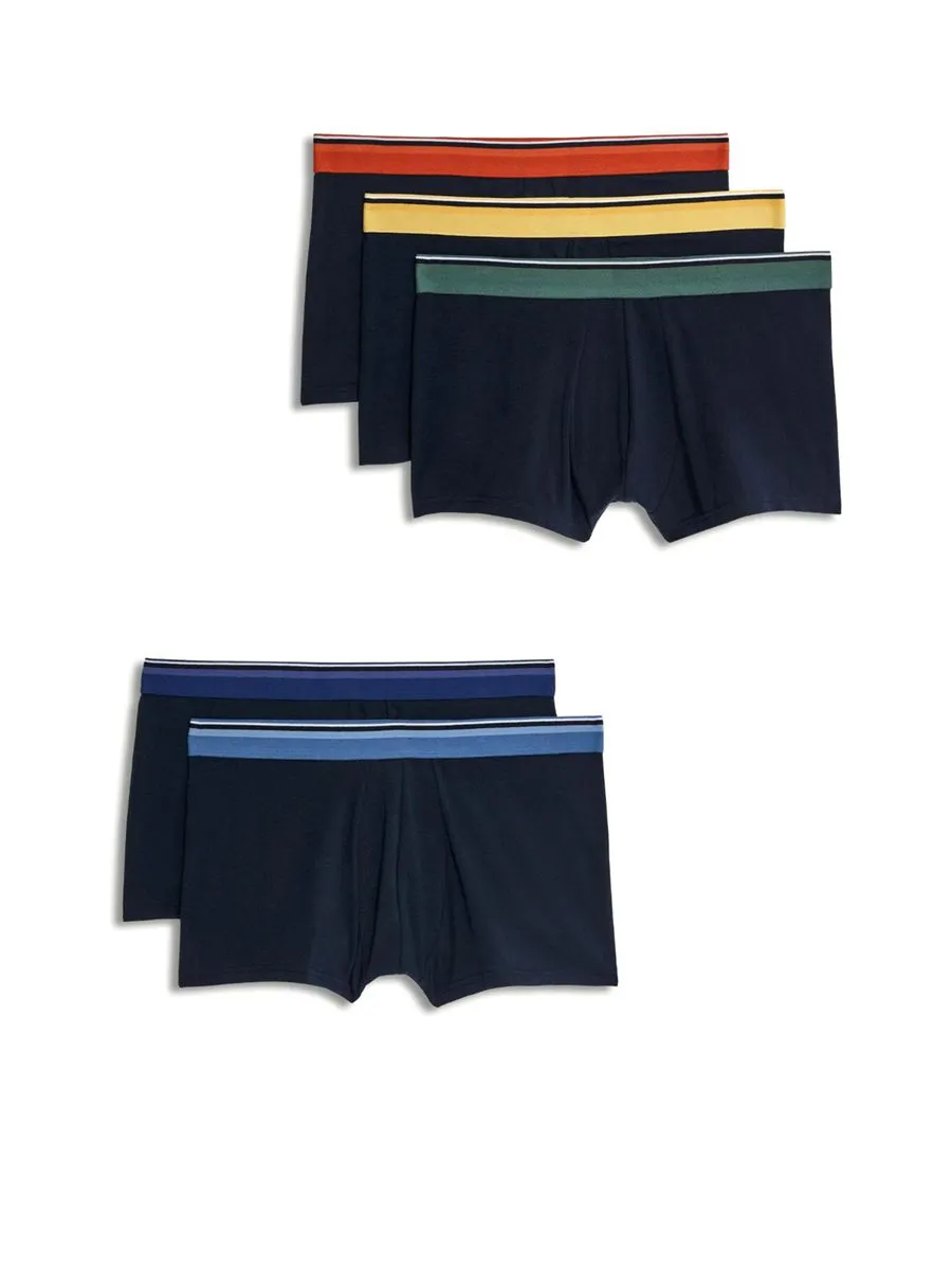 MARKS & SPENCER Men Trunks Pack Cotton Stretch Cool & Fresh 5 pcs Multi-Color
