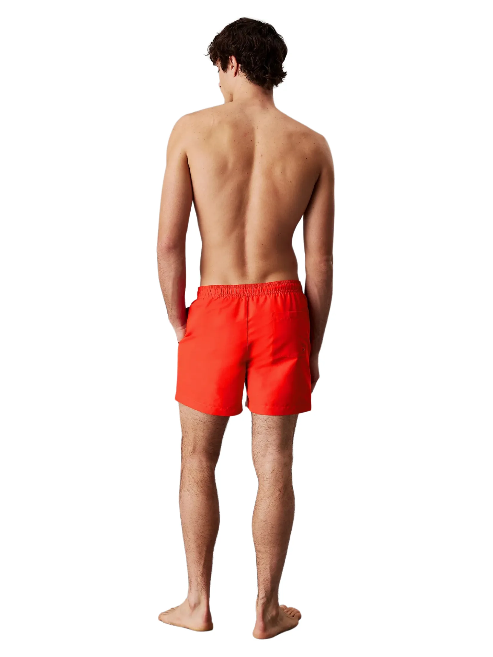 CALVIN KLEIN Men's Intense Power Medium Drawstring swim shorts Orange