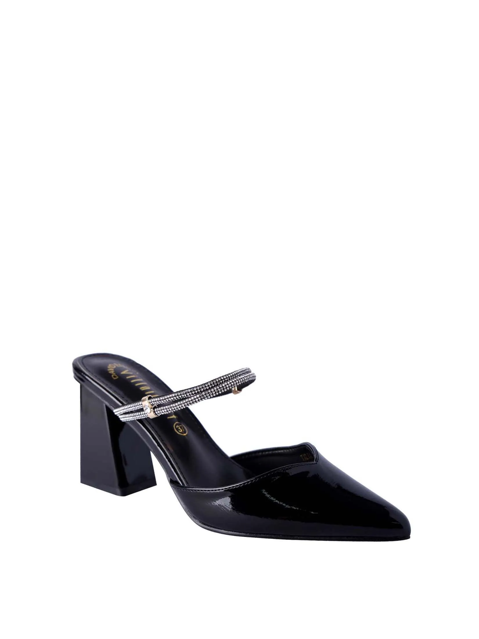 VILLAINS SF TALIA Women's Mule Heels BLACK PATENT