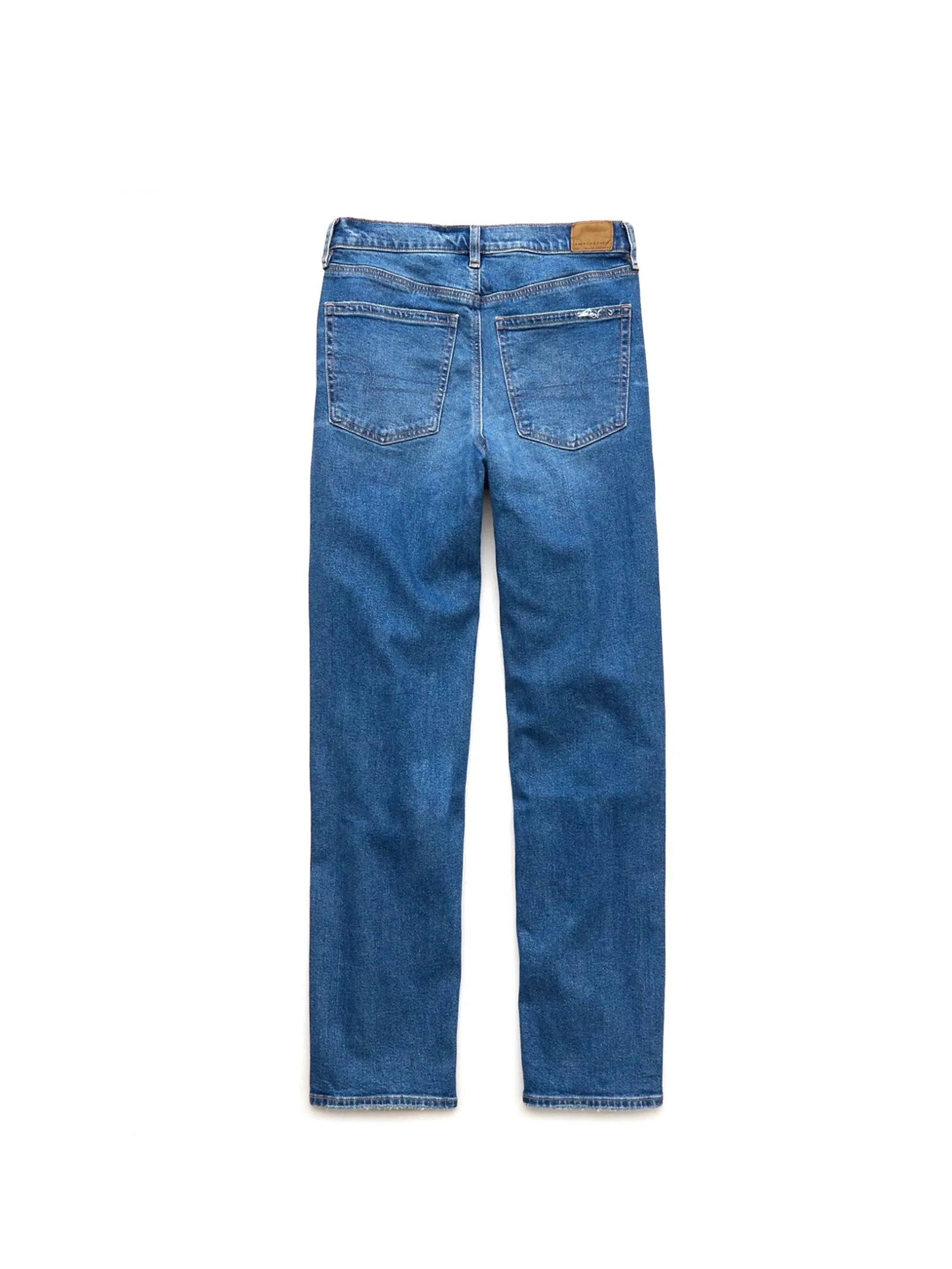 AMERICAN EAGLE WOMEN SUPER HIGH-RISE BAGGY STRAIGHT JEANS 475 DEEPEST AZURE