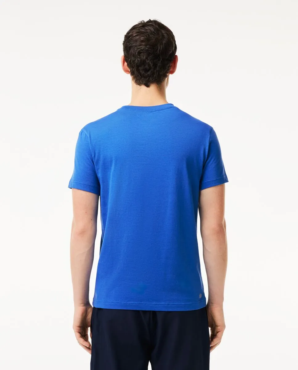 LACOSTE Men’s Lacoste SPORT 3D Print Crocodile Breathable Jersey T-Shirt Blue