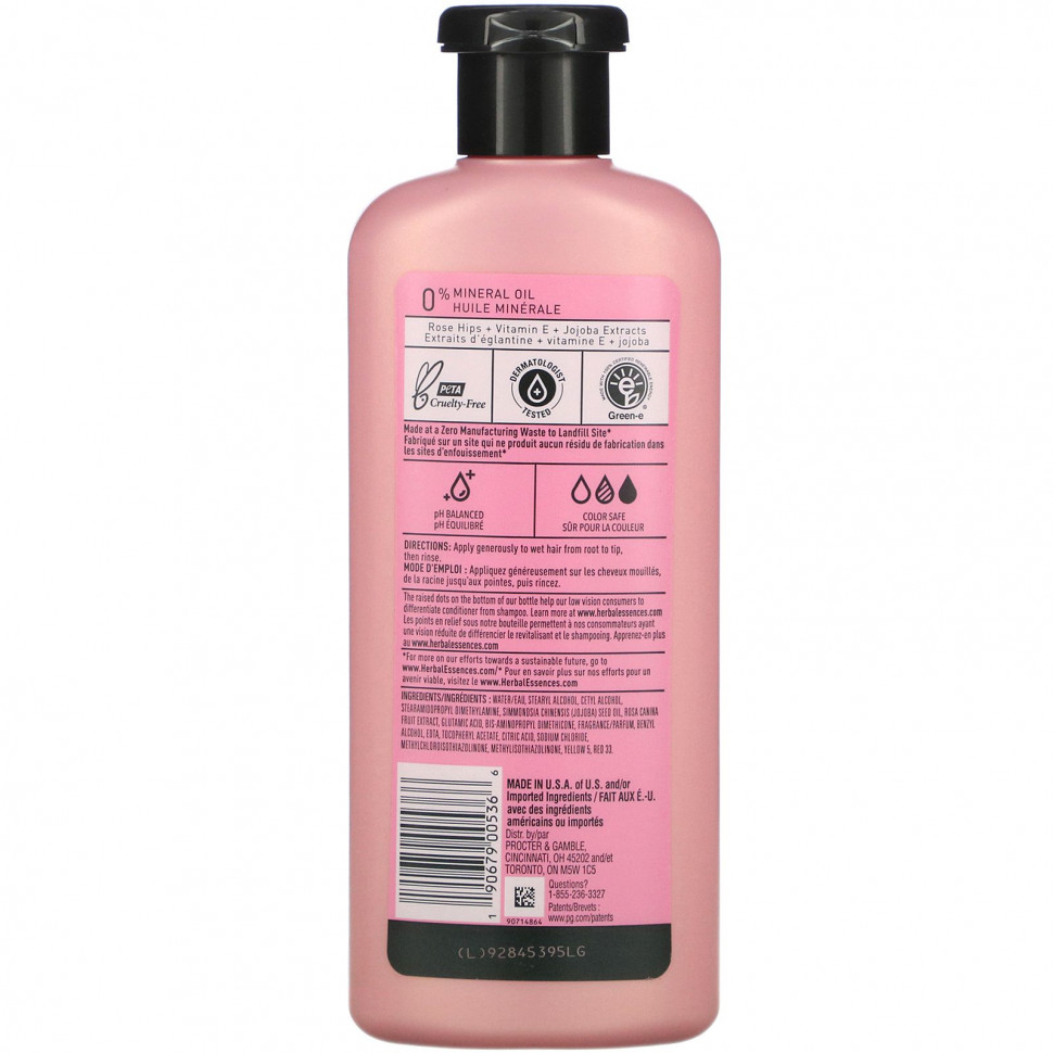 Herbal Essences, Smooth, кондиционер, шиповник, 13,5 жидких унций (400 мл)