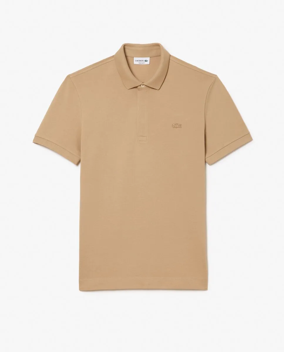LACOSTE Regular Fit Paris Stretch Piqu  Polo Shirt Beige