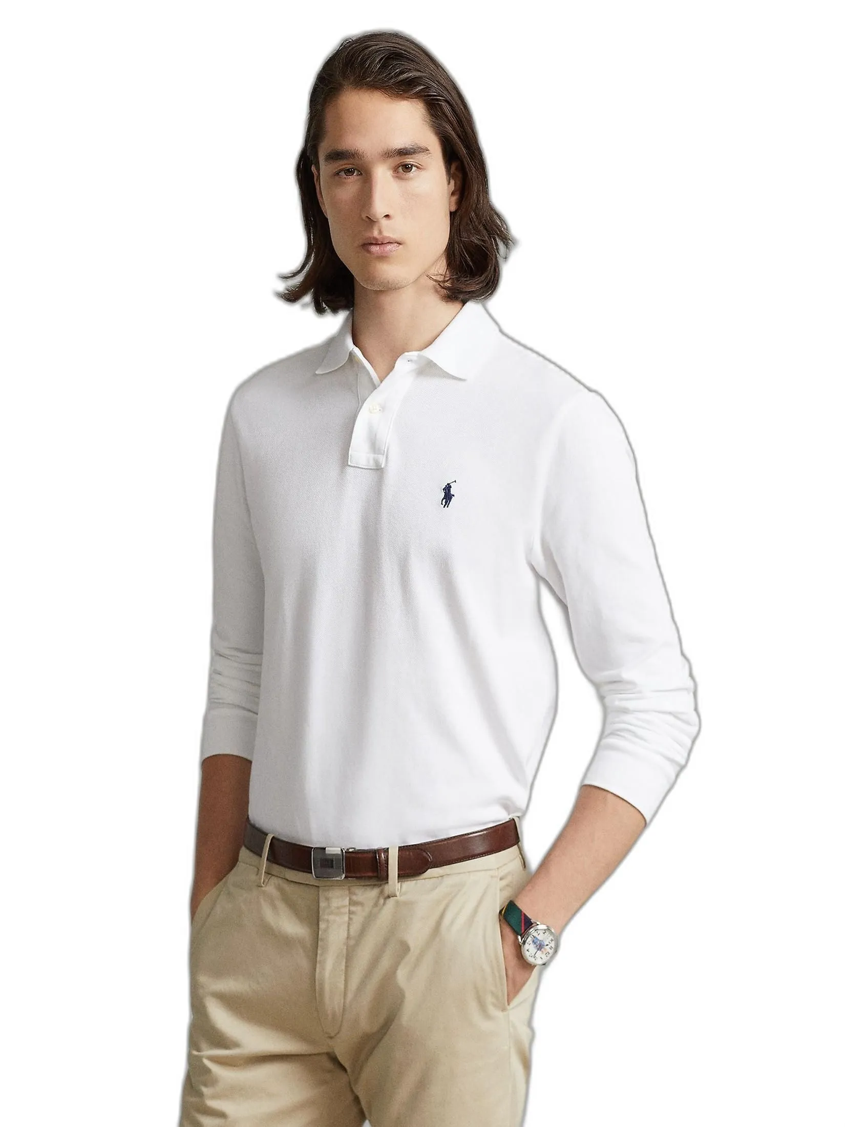 POLO RALPH LAUREN Men Polo-Custom Slim Fit Mesh Polo Shirt MNPOKNI16820114-White
