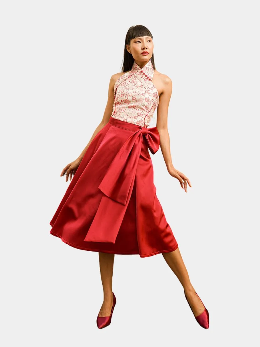 AMASS ME Women Radiant Rouge Elegance Red Skirt Size - L