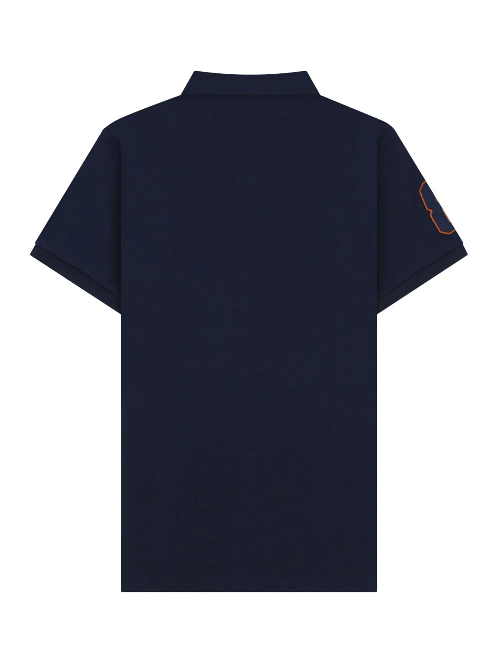 GIORDANO Men's Lycra Pique Embroidery Polo (3D Lion) Signature navy