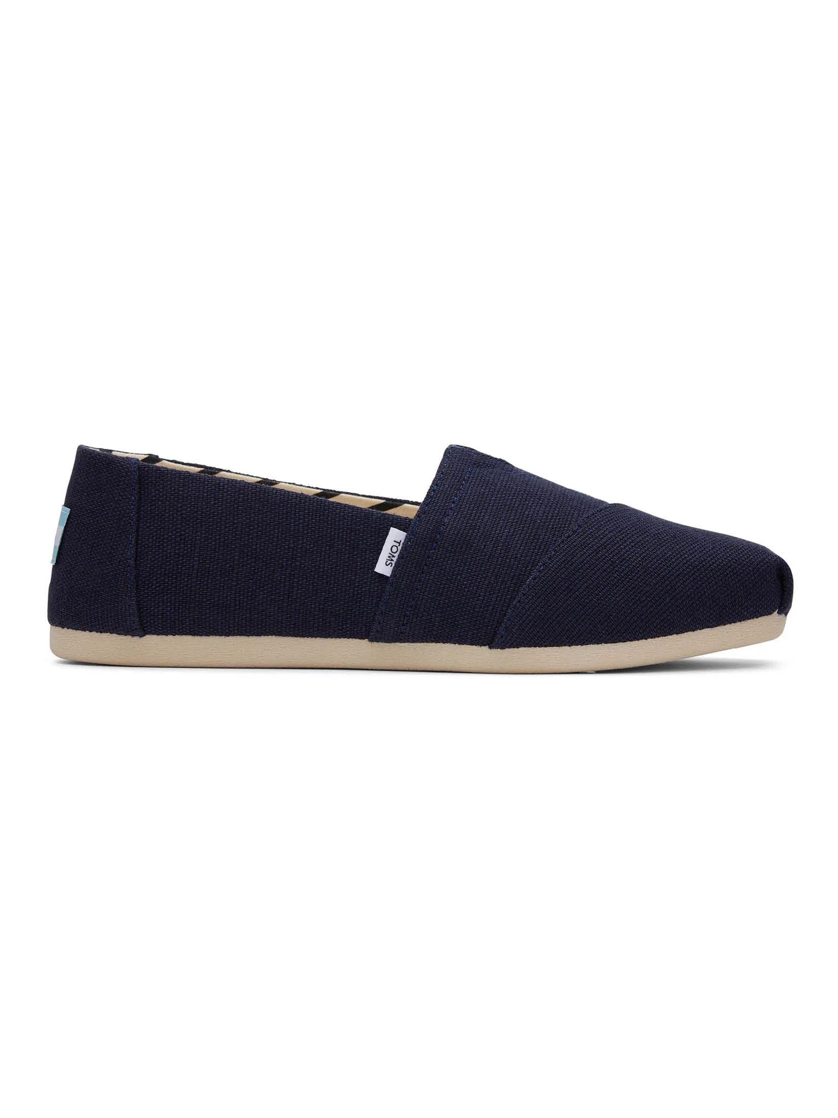 TOMS Women Shoe Slip On Alpargata Navy Heritage Canvas