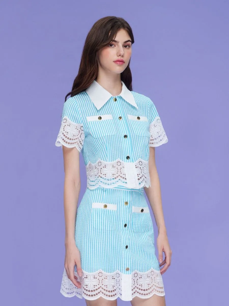 ASV (AW23) Maisie Women Cropped Shirt Blue