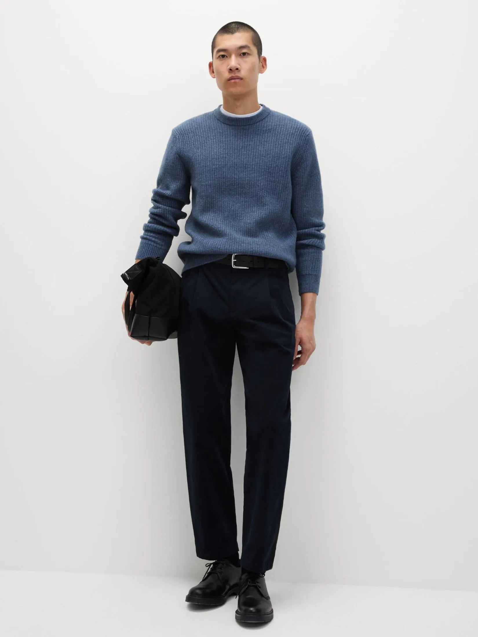 MARKS & SPENCER Men Chino Pants Tapered Fit Twin Pleat Stretch