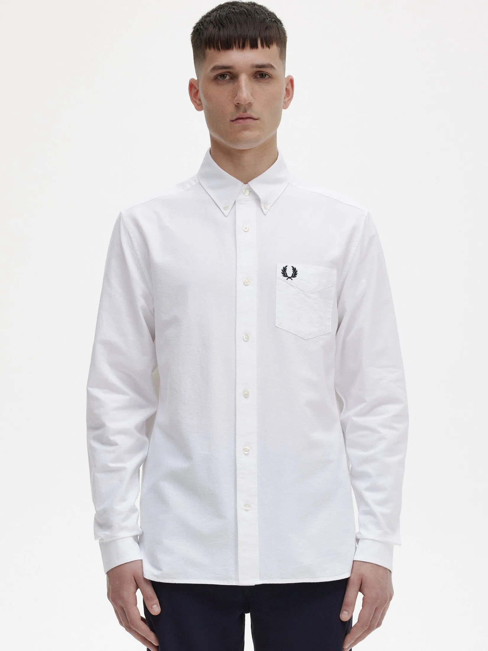 FRED PERRY Men OXFORDSHIRT White