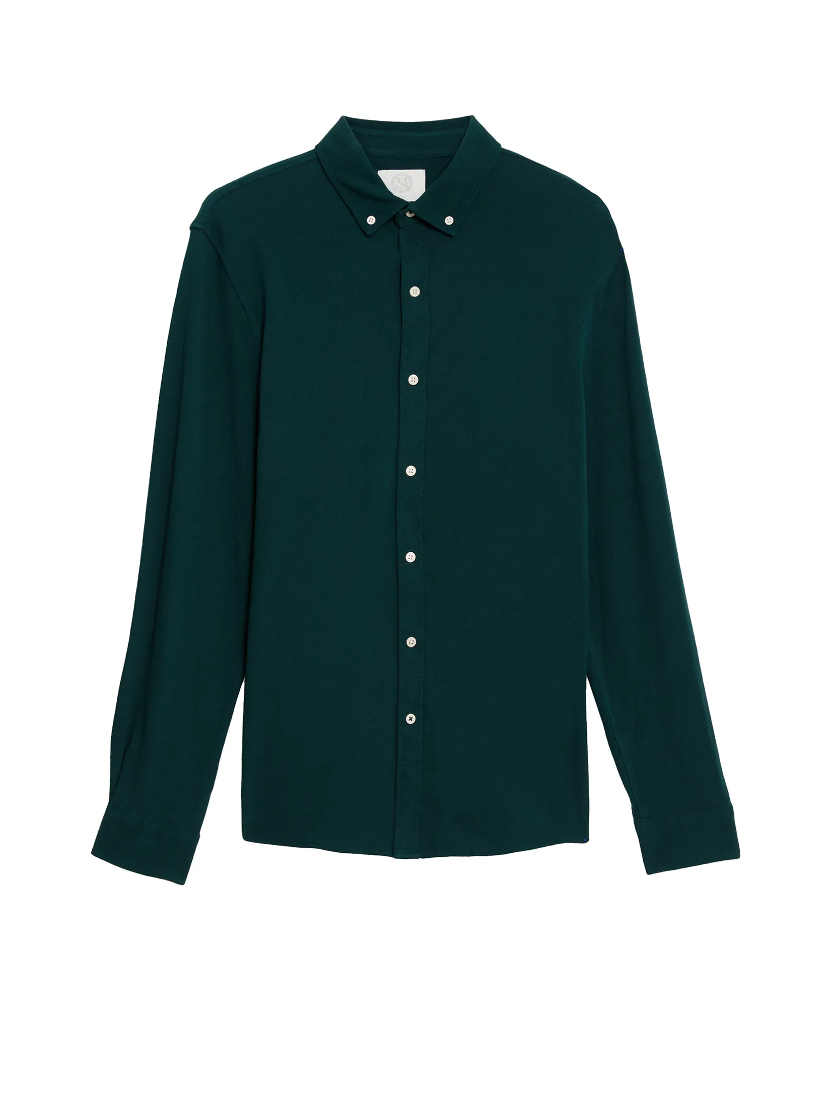 MARKS & SPENCER Men Shirt Heritage Pique Bottle Green