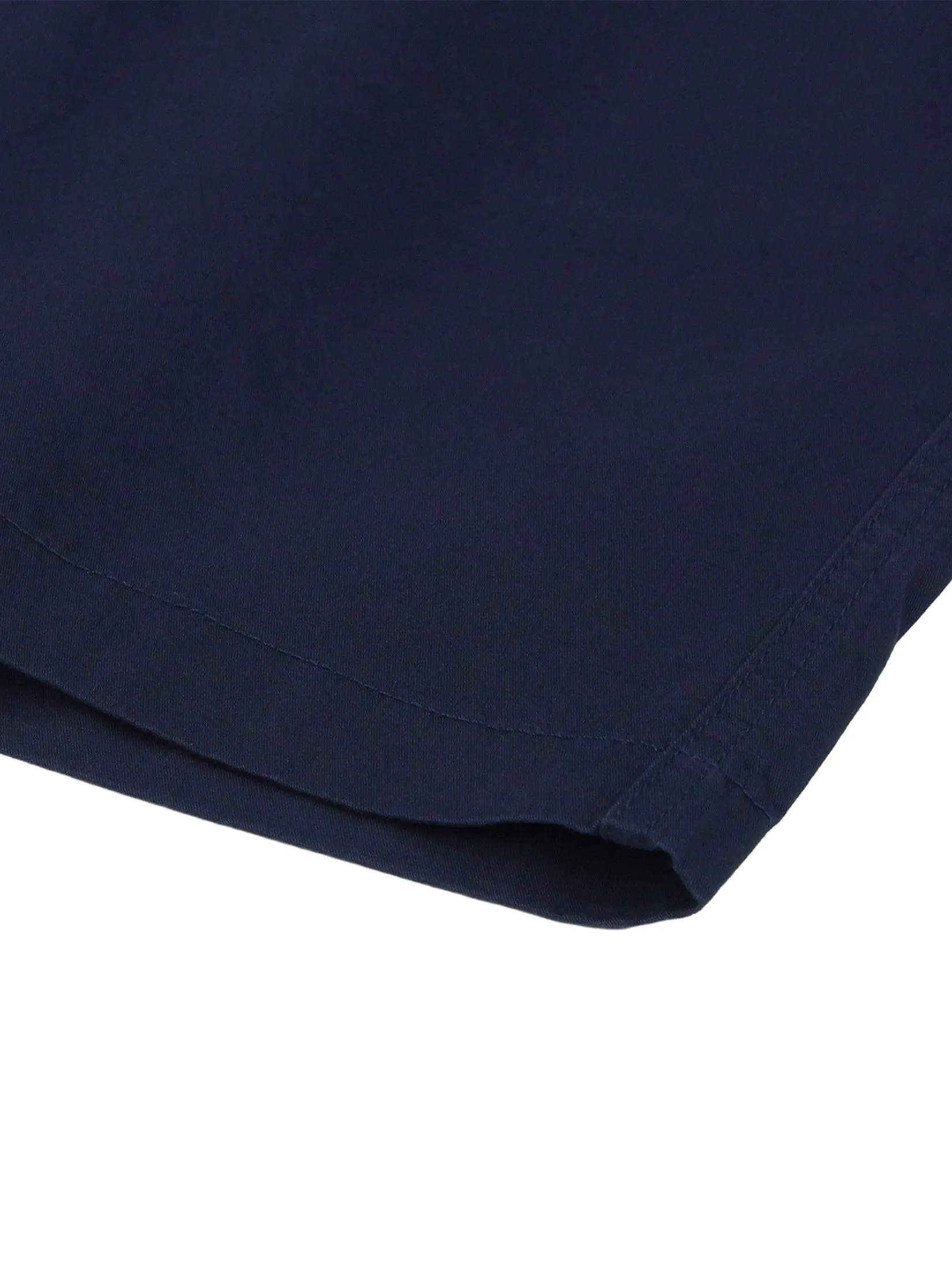 GIORDANO Men's Slim Twill Bermuda Shorts (180° Elastic Waist) Signature Navy