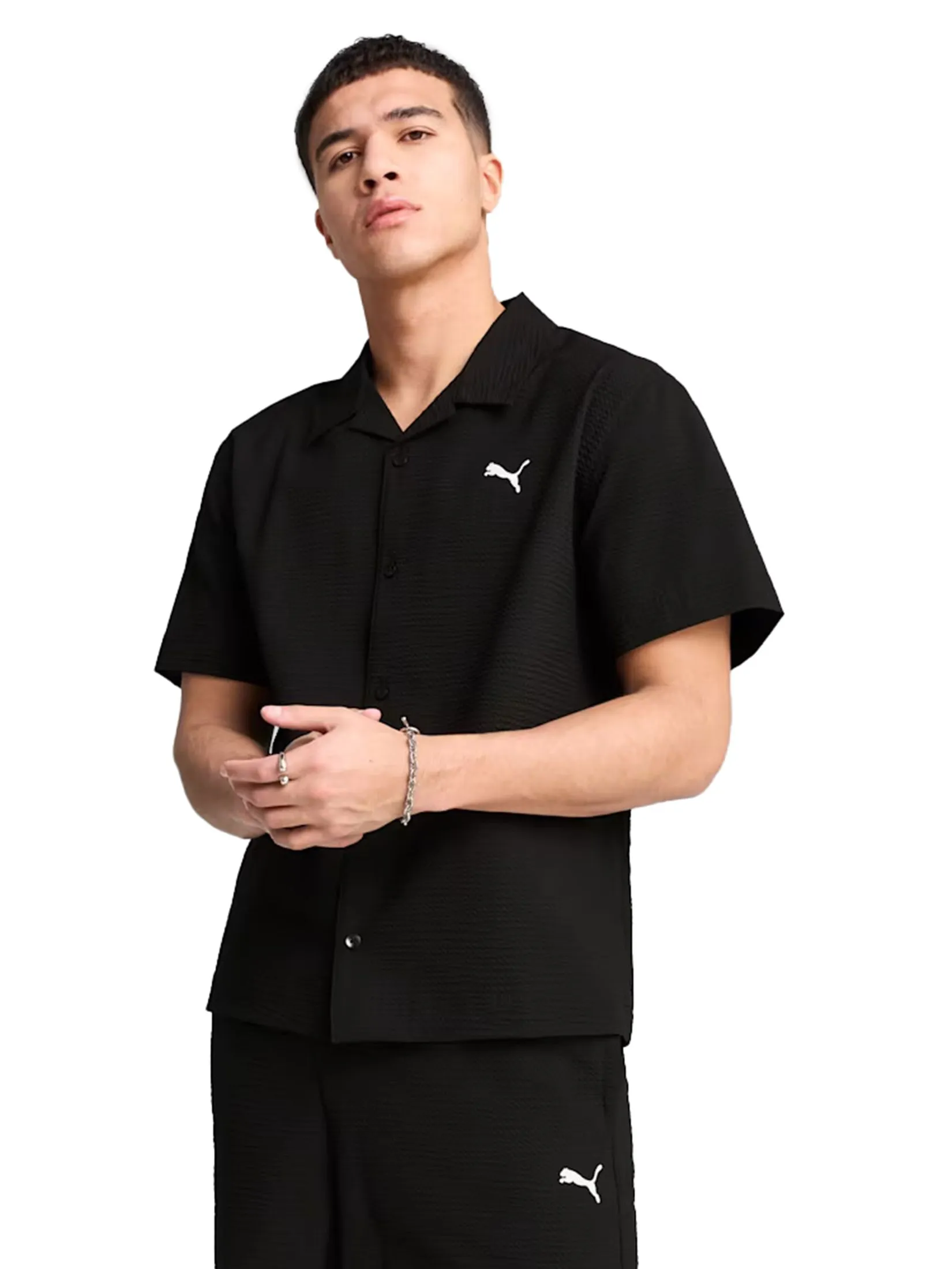 PUMA Men Shirt Wardrobe Essentials Seersucker Relaxed