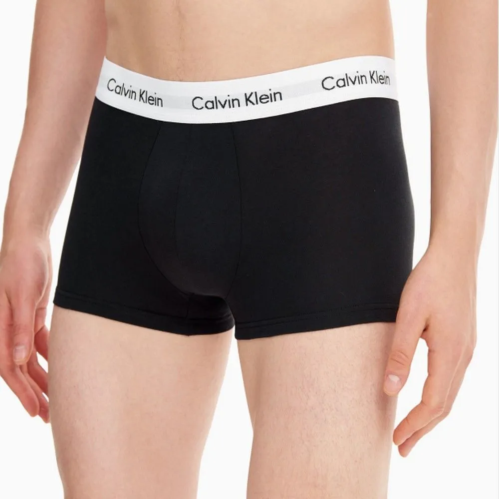CALVIN KLEIN BLACK W/ WHITE WB UW Bottom U2664 001 PACK 3