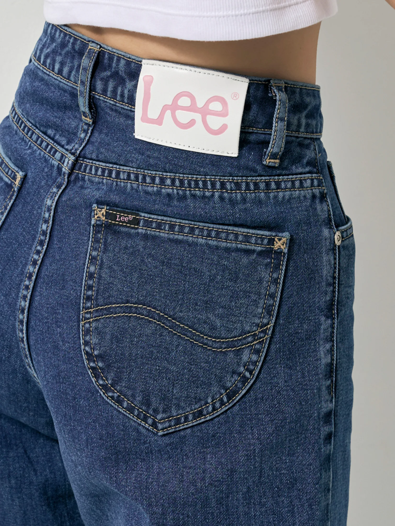 LEE Women s Jeans Lee Pink Collection High Comfort Fit Mid Indigo