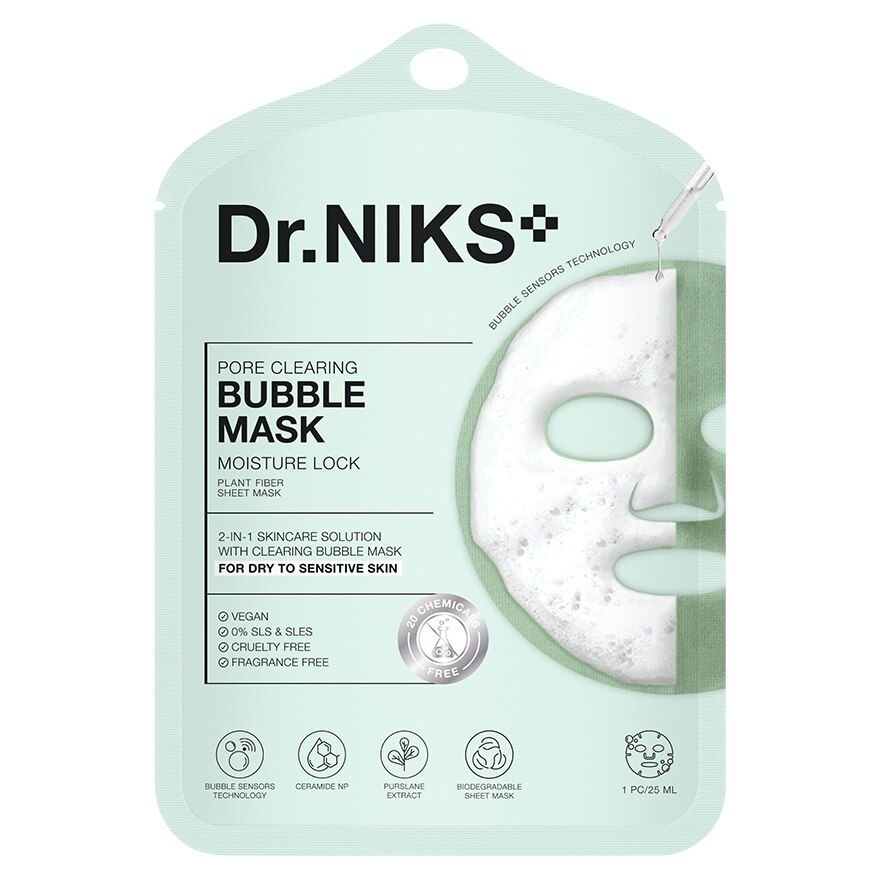 Dr.NIKS Pore Clearing Bubble Mask Moisture Lock 1'S - Green