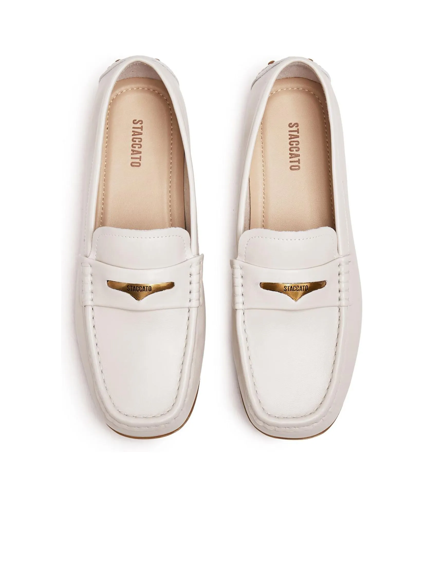 STACCATO Women Loafers Brown Sheep Skin White
