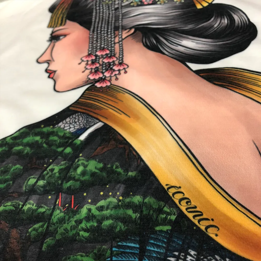 ICONIC White BLACK GEISHA ROBOT FACE T-SHIRT Model Black5338