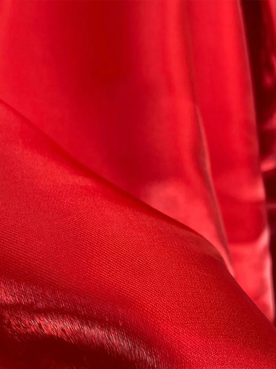 ICONIC WOMAN RED GLOSSY MAXI SKIRT