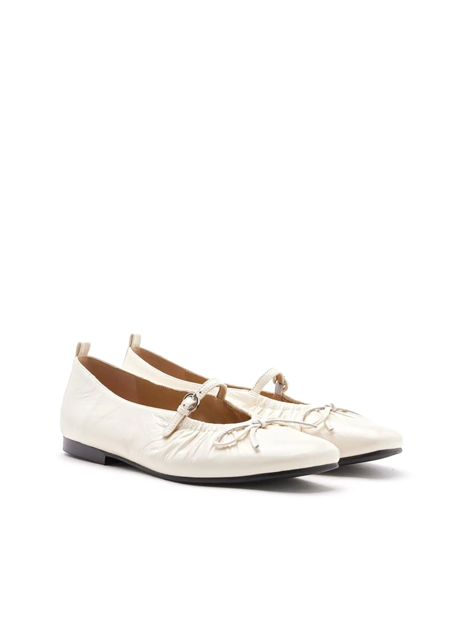 PAZZION Women Mary Janes Issey Gathered Ruched Bow