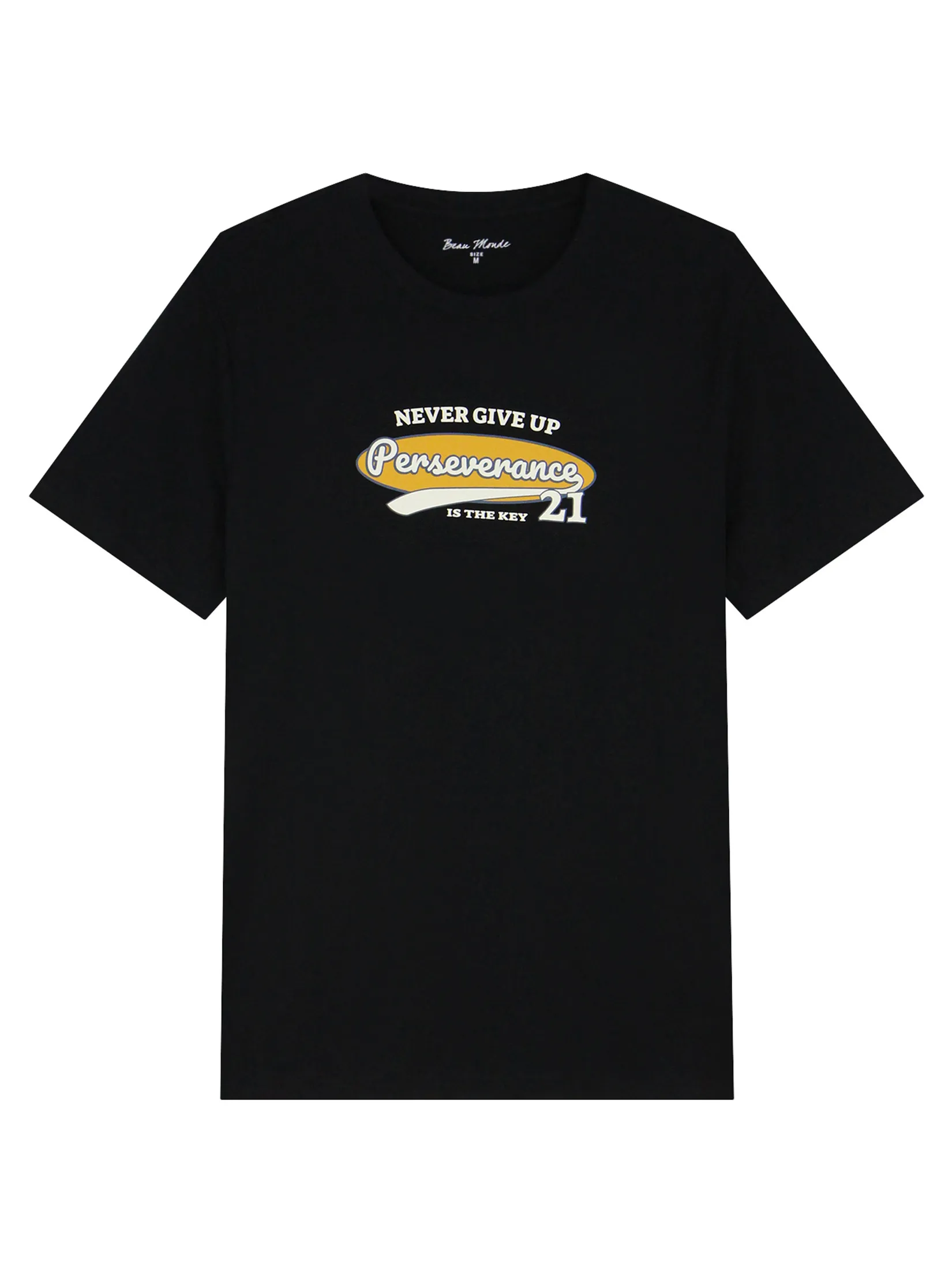 GIORDANO Men s  Online Exclusive Message Jersey Printed T-Shirt Black