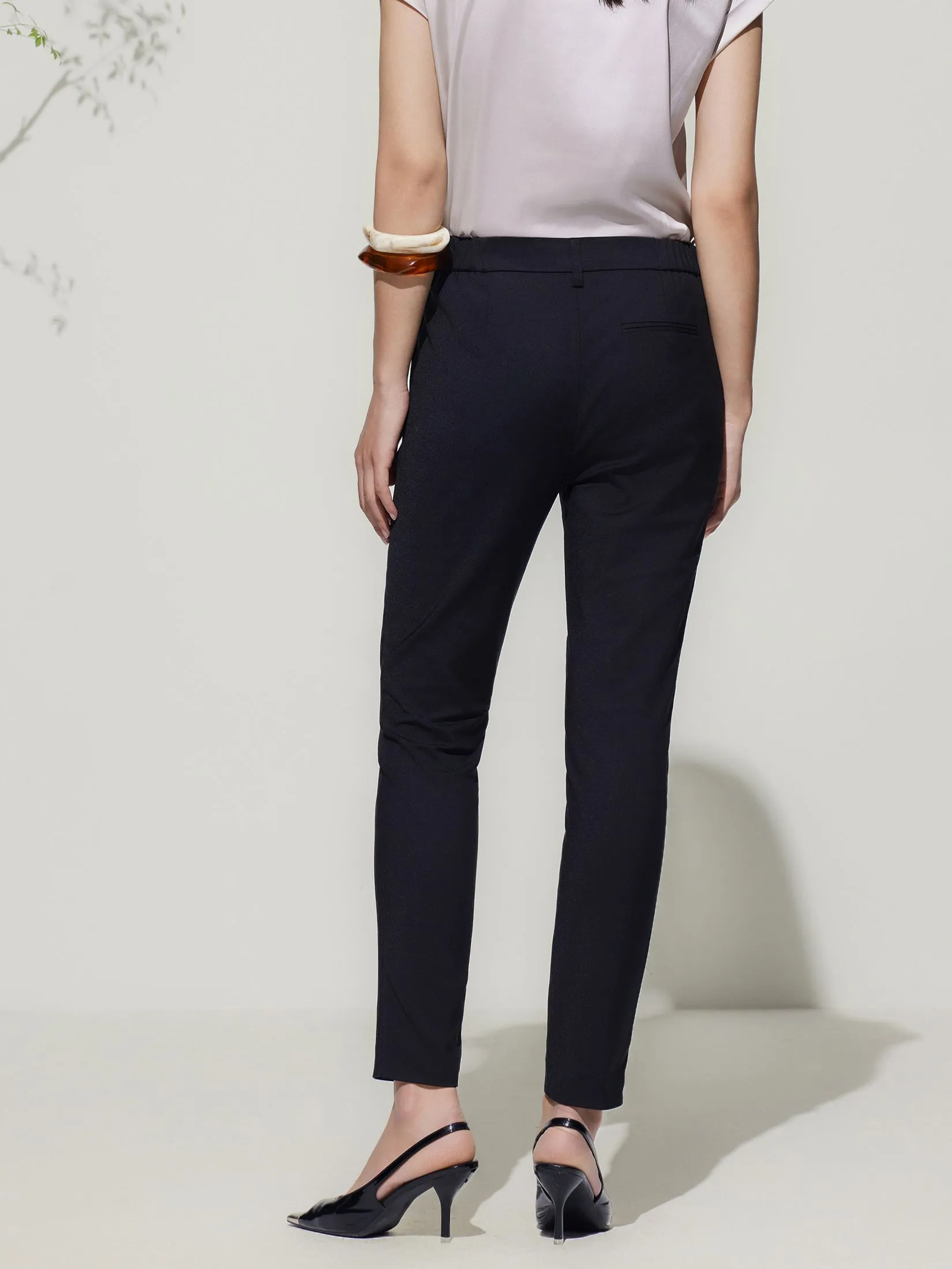 G2000 Women Clothing Cotton Blend Ankle Skinny Casual Pants  Ankle Skinny Shape - Black