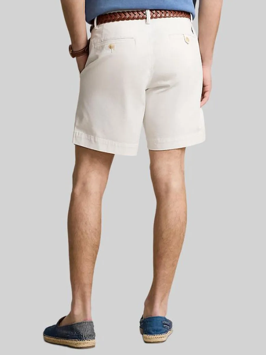 POLO RALPH LAUREN Men Pant-8-Inch Stretch Straight Fit Chino Short-White