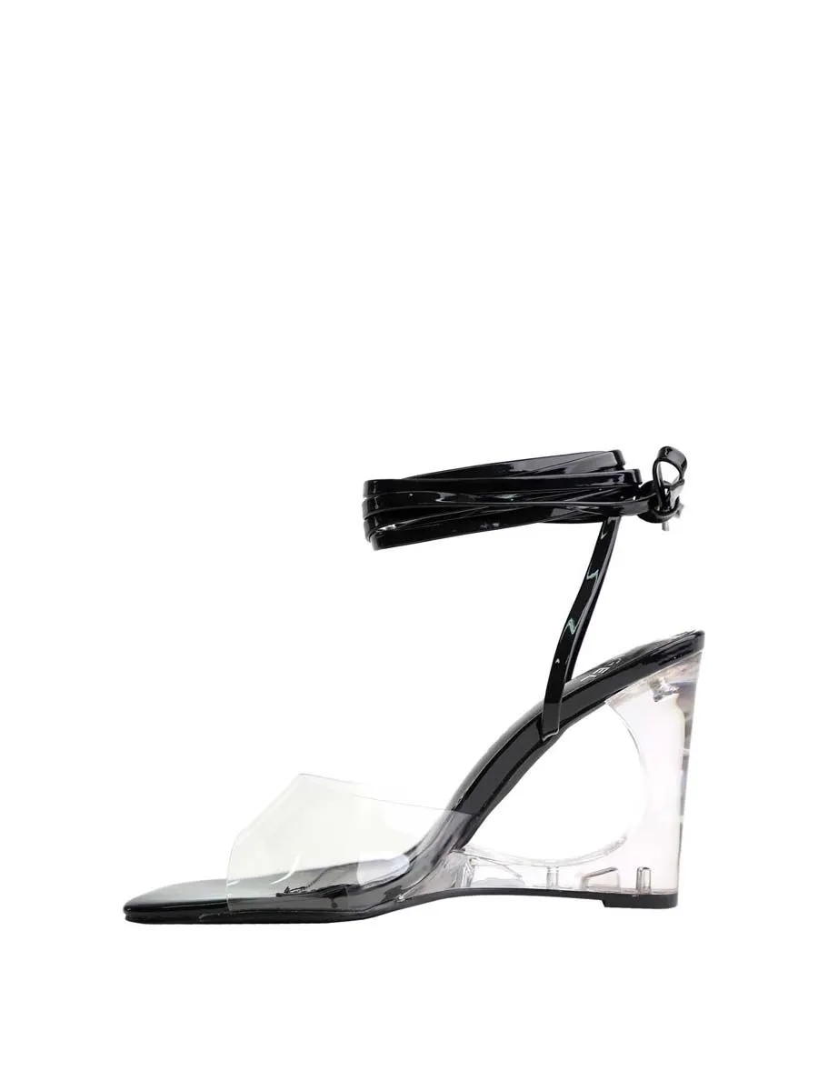VILLAINS SF CYBIL Women's Heeled Sandals BLACK PATENT