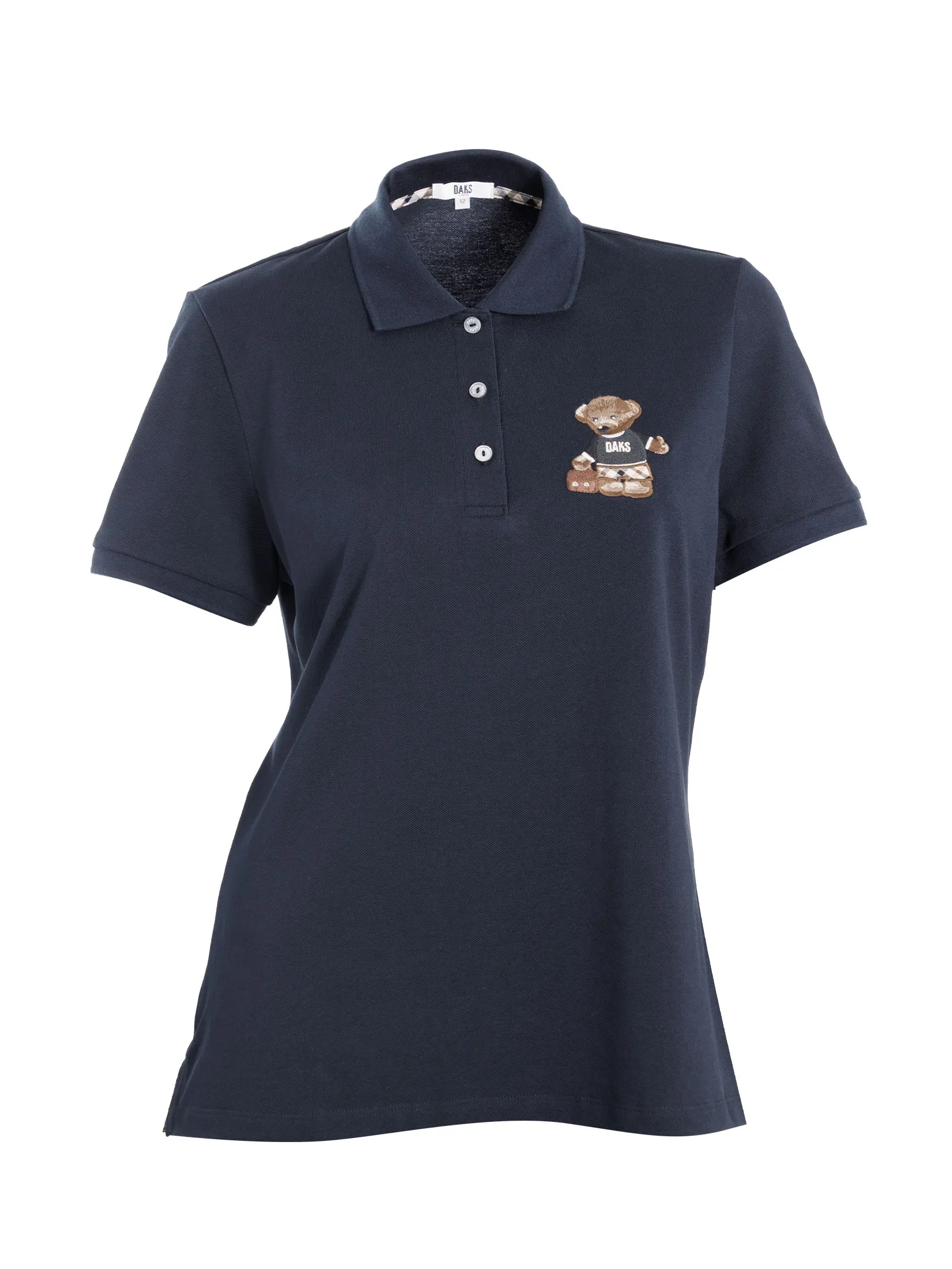 DAKS Women  Short Sleeve Polo Regular Fit Navy Size - M