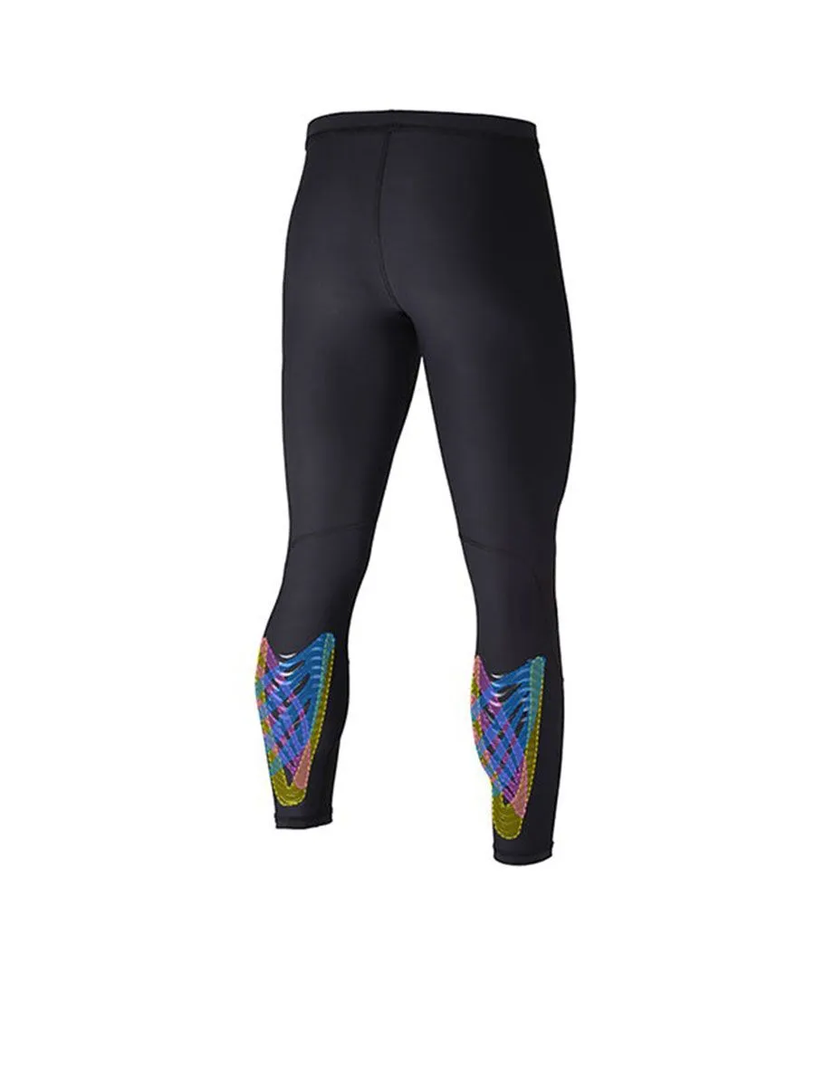 WAVE WEAR L20 Men's Compression Tights with Knee & Calf Taping WVRL3E01BK5N48S Black