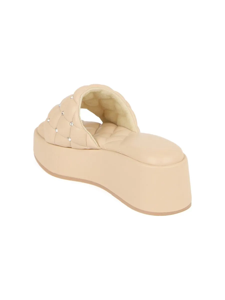 SHU WOMEN  PALETTE SOFT 2" LUCKY DIAMONDS WEDGES - NUDE