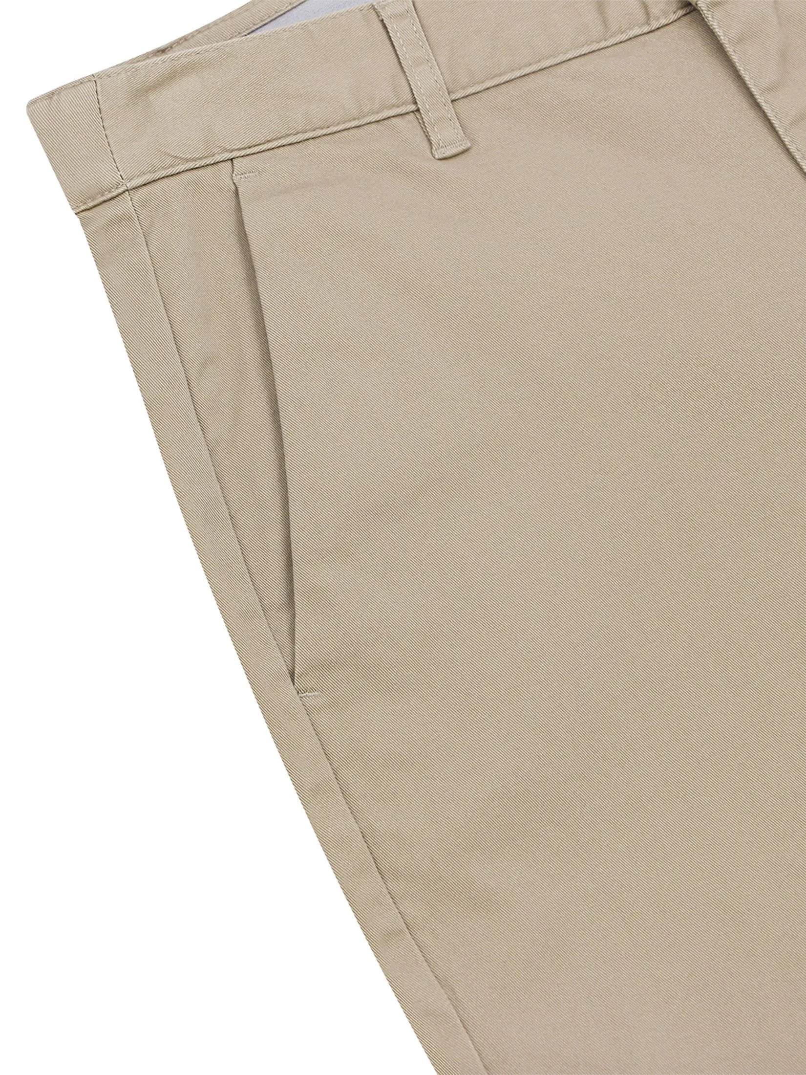 GIORDANO Men's Slim Easy Care Twill Cropped Pants (180° Elastic) Woodsmoke Khaki
