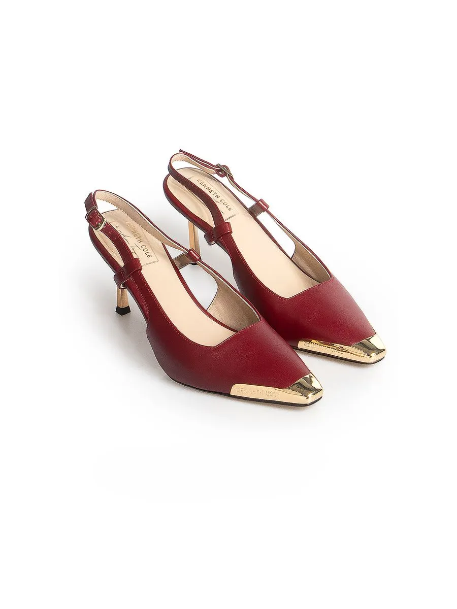 KENNETH COLE WOMEN HEELS ADIA SLINGBACKS X ANNE THONGPRASOM / BORDEAUX WINE