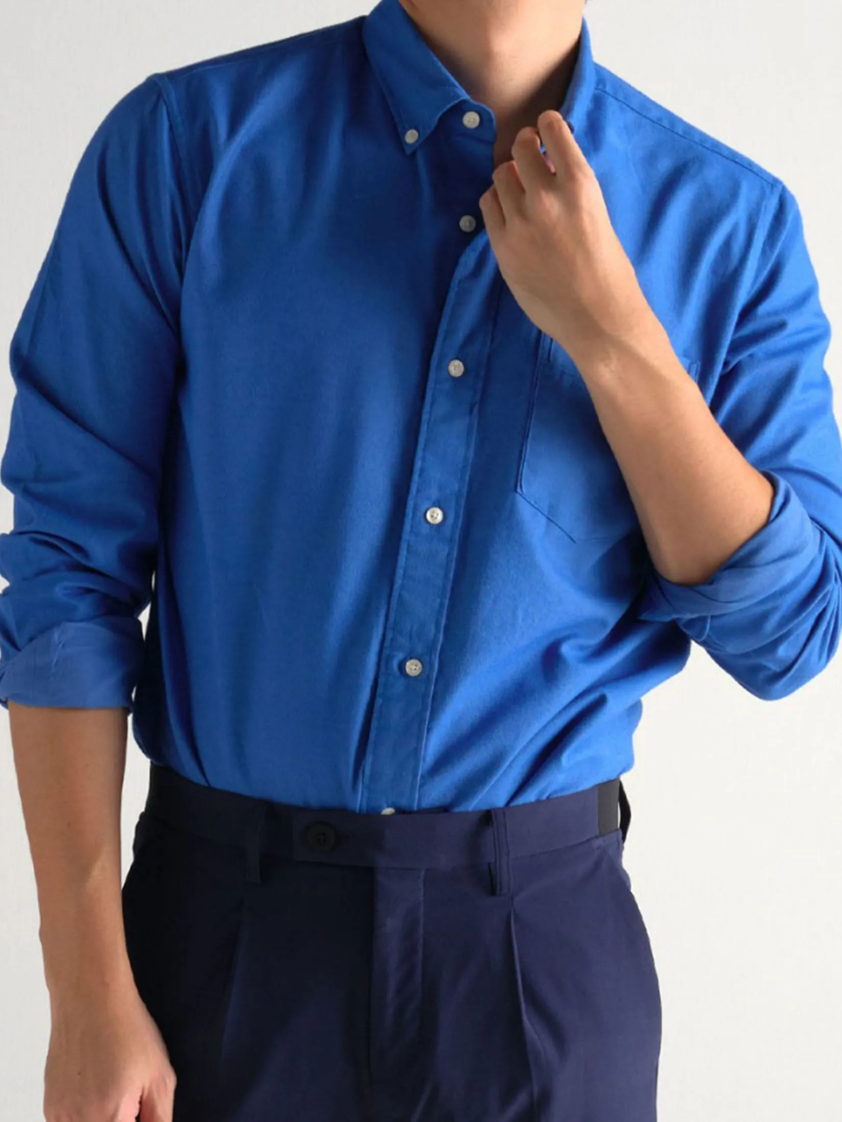 ERA-WON MEN'S DRESS SHIRT OXFORD REGULAR FIT DARK BLUE