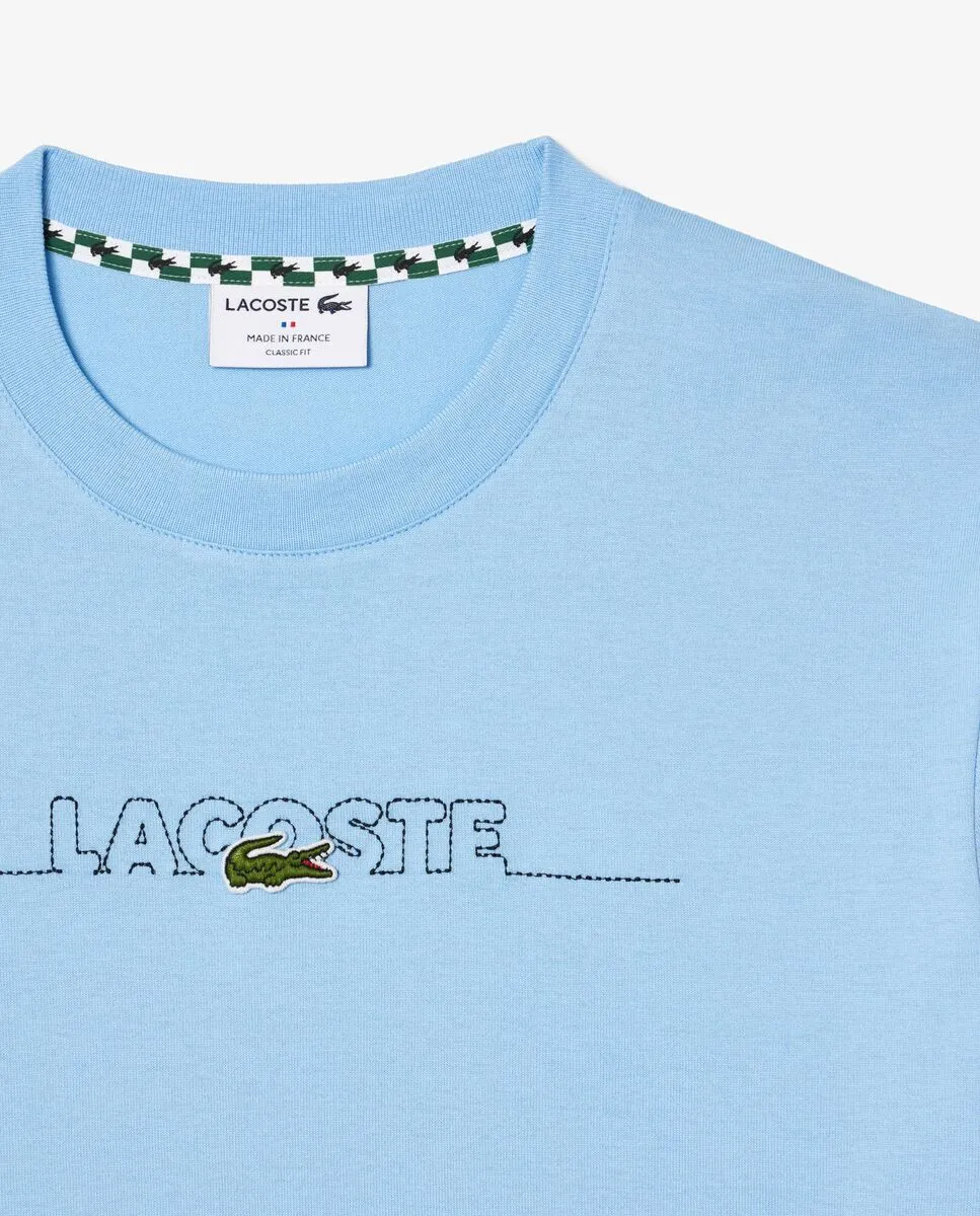 LACOSTE French Made Embroidered T-shirt Blue