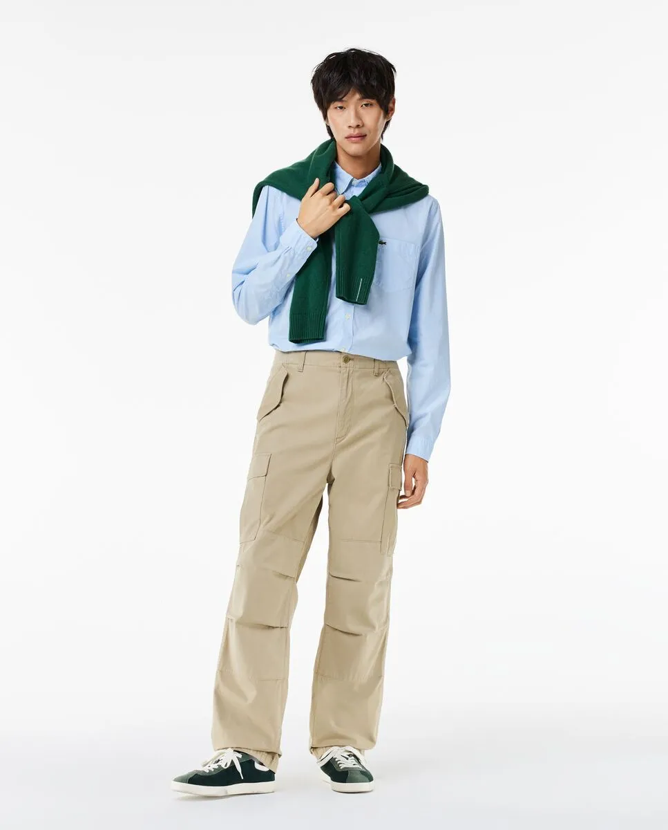 LACOSTE Blue Regular Fit Cotton Poplin Shirt