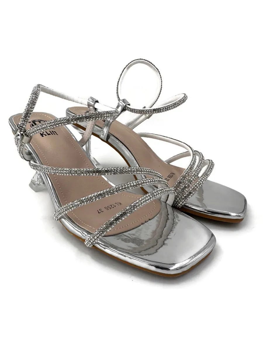 KLIN Silver KL1256 Slingback High Heels