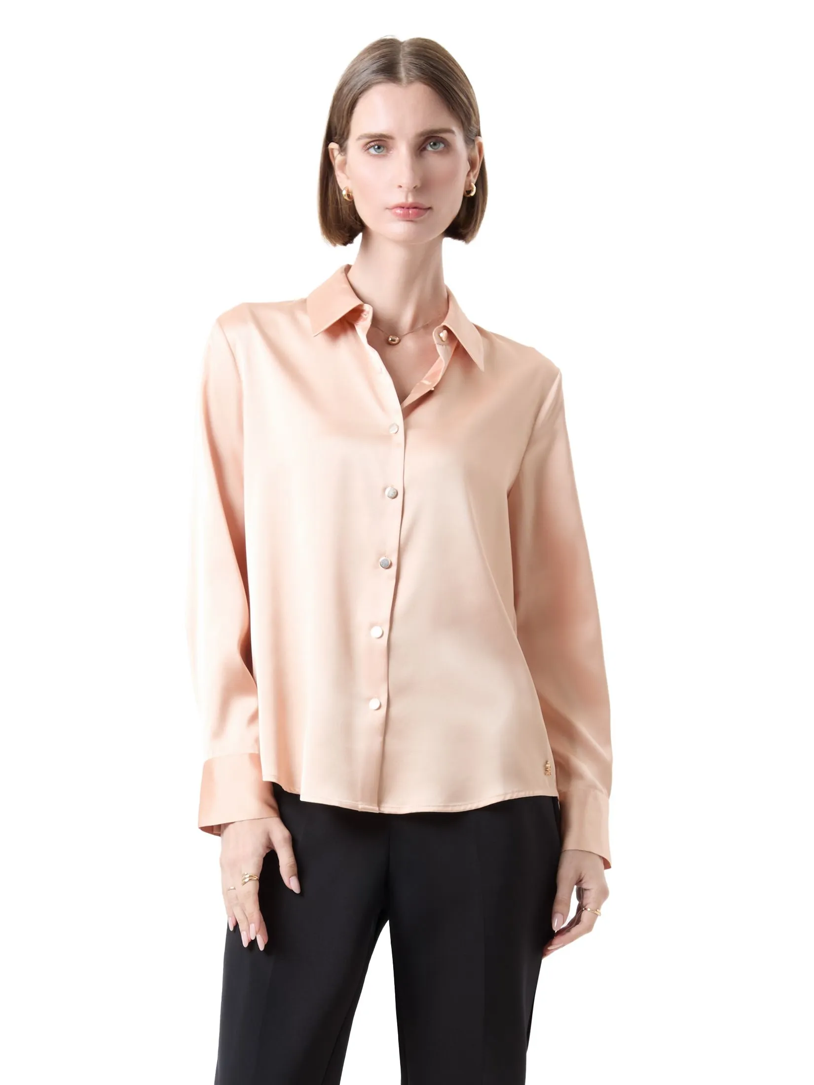 ESPADA Long Sleeve Shirt Woman Orange Size - M