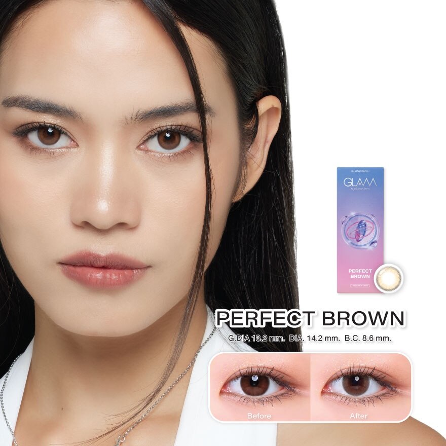 Glam Monthly Contact Lens Perfect Brown -3.00 (2 pcs)