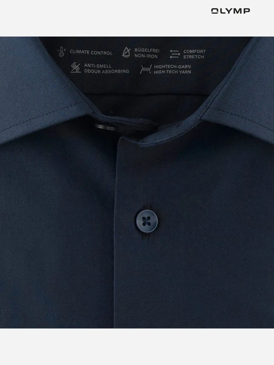 OLYMP MEN SHIRT LONG SLEEVES BUSINESS SHIRT MODERN FIT EASY IRON NAVY BLUE