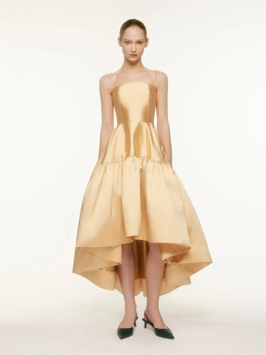 ASAVA (AW23) Taffeta Tiered Women Dress Yellow