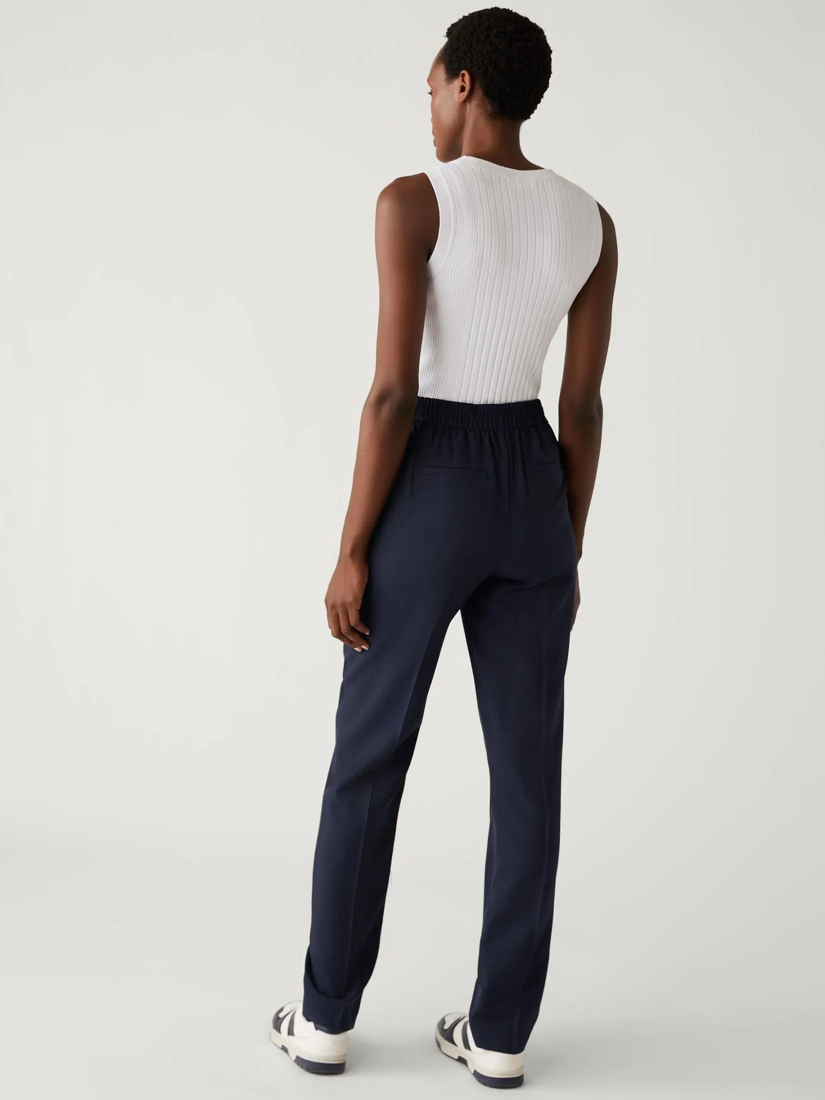 MARKS & SPENCER Women Straight Leg Trousers Marl