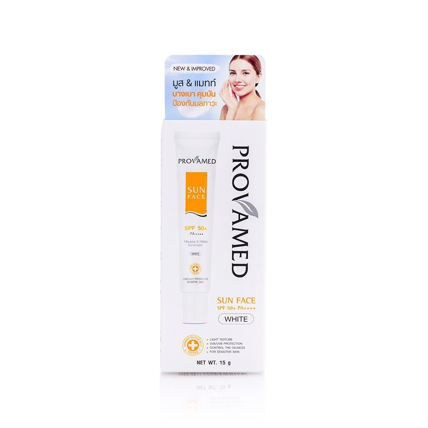 Provamed Sun SPF 50+  Face  ( White) 15ml.