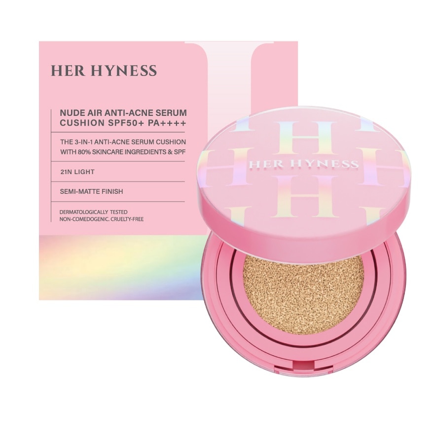 Her Hyness Nude Air Anti-Acne Serum Cushion SPF50+ PA++++ 21N Light 12g. +Refill