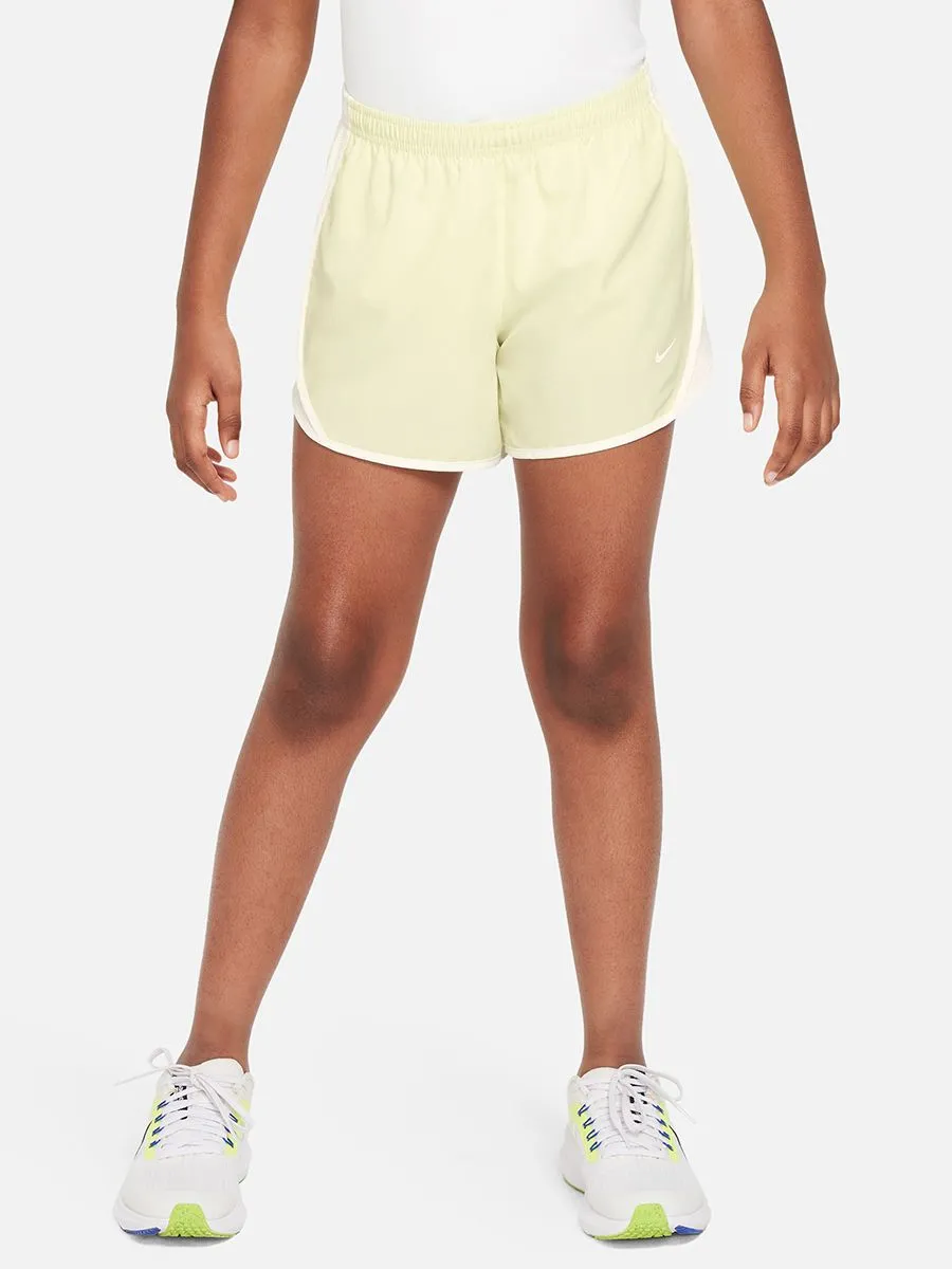 NIKE KIDS Big Kids Girl Dri-FIT Tempo Running Shorts 848196-331 Luminous Green/White