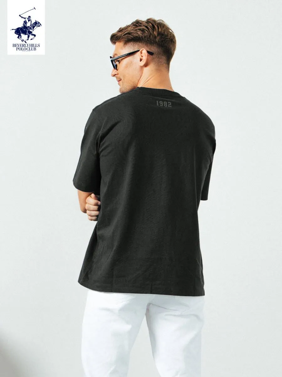 BEVERLY HILLS POLO CLUB Black Men T-Shirt Oversized Model BNSO018