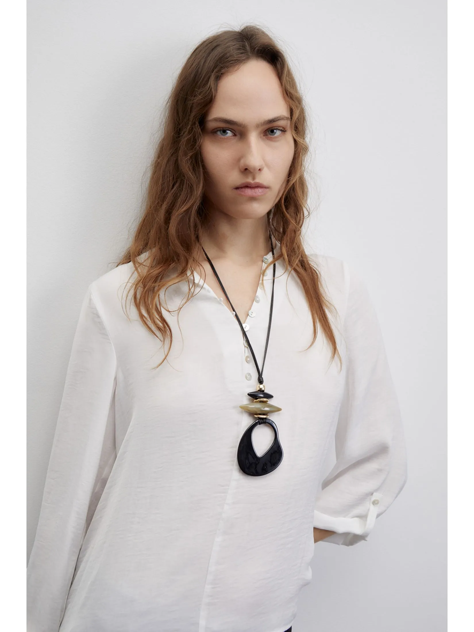 SFERA Women Blouse Long Sleeves Buttons Loose-Fit