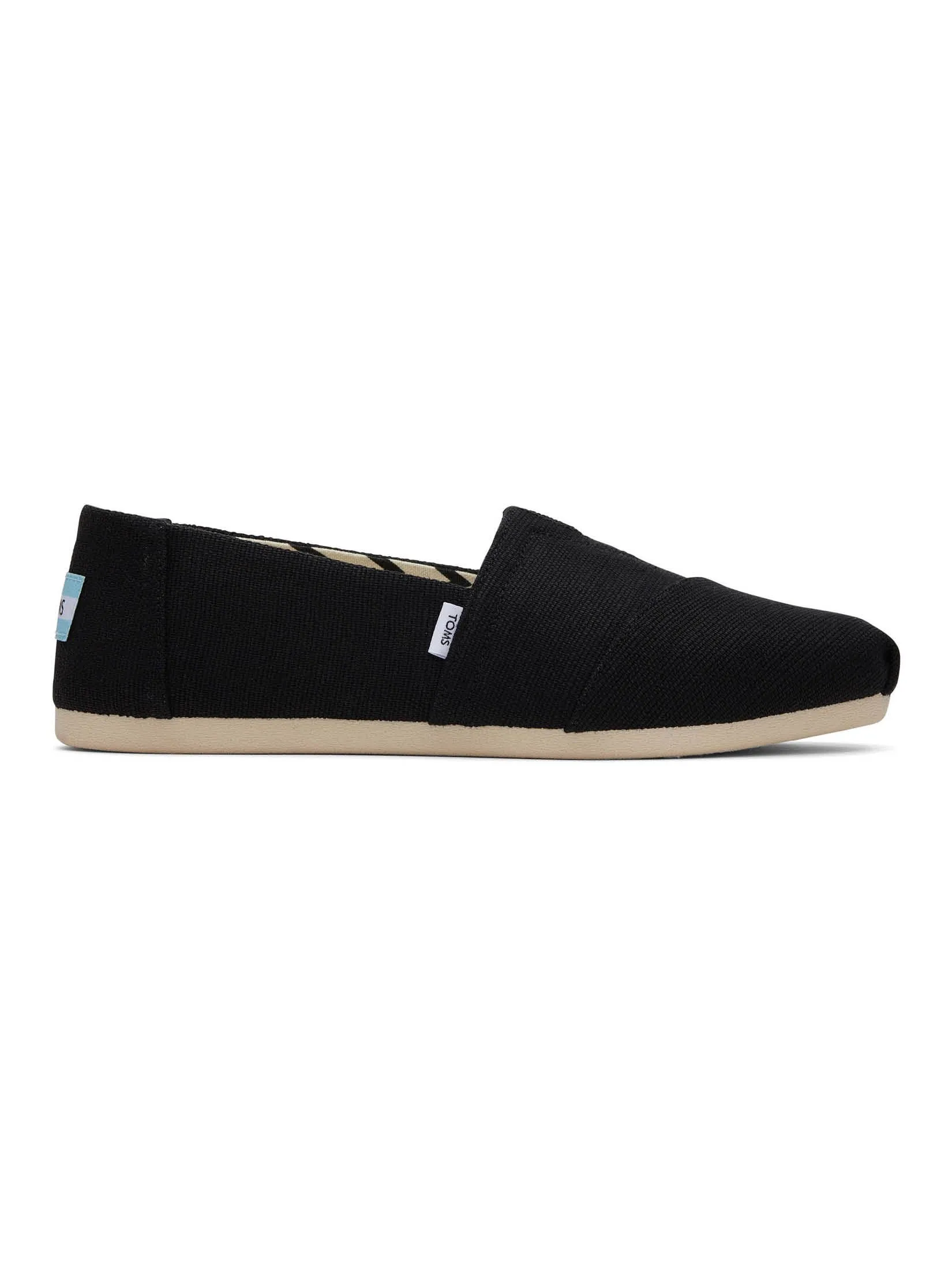 TOMS Women Shoe Slip On Alpargata Black Heritage Canvas